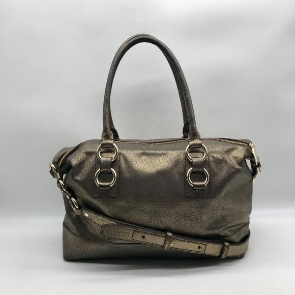 Cole Haan Metallic Bronze Leather Convertible Satchel - Picture 2 of 10